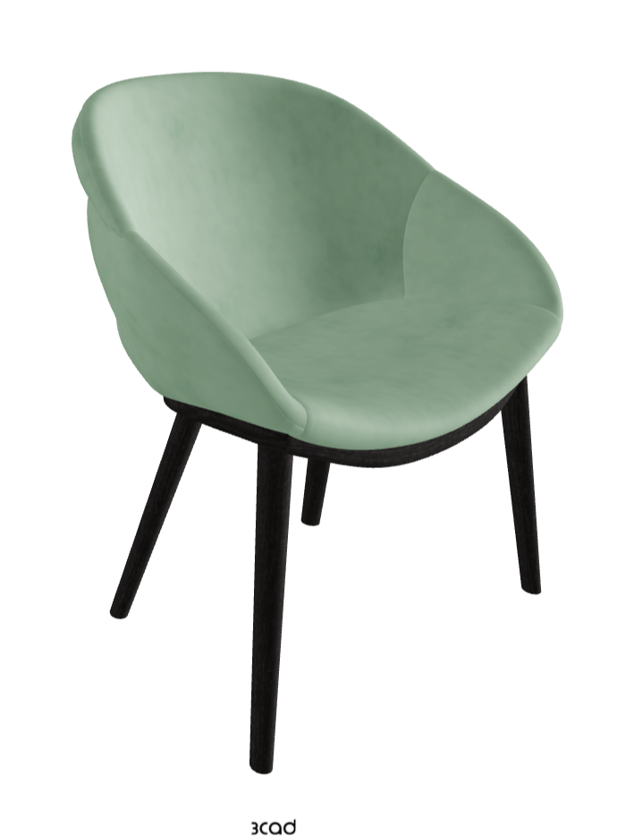 Camilla Dining Armchair_Open Pore Matt Black Ashwood_Micro Nubuk_Mint