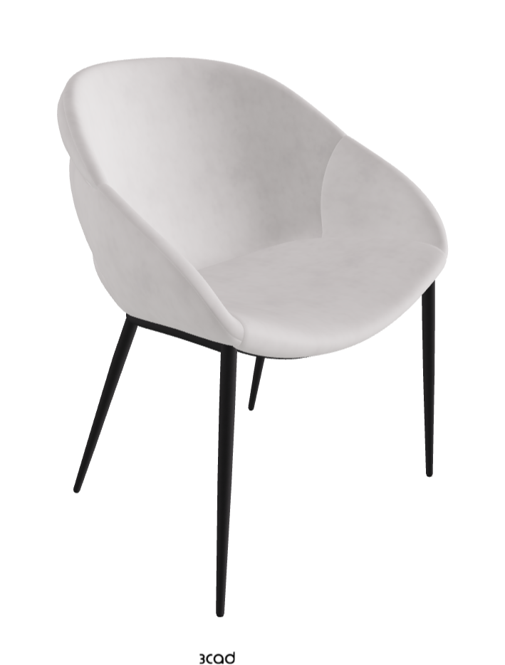 Camilla ML Dining Armchair_Black Embossed_Micro Nubuk_White