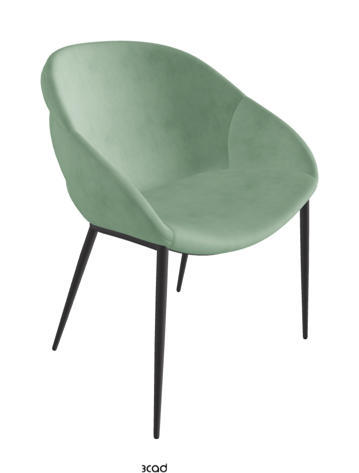 Camilla ML Dining Armchair_Graphite Embossed_Micro Nubuk_Mint
