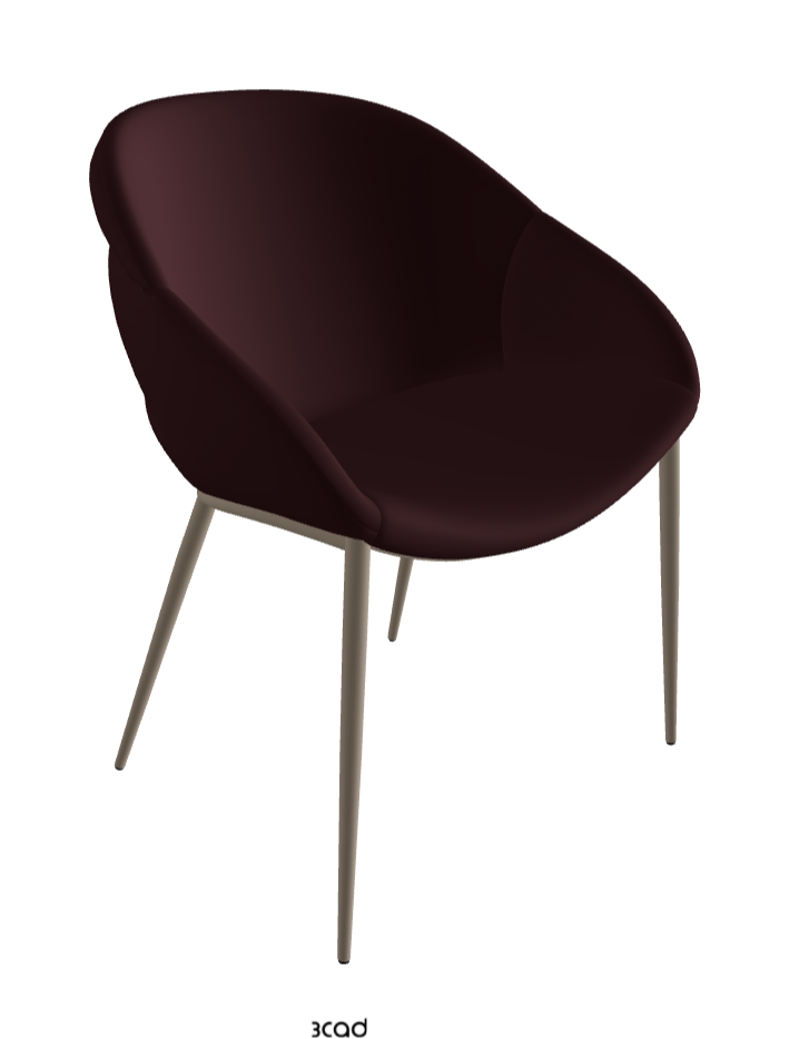Camilla ML Dining Armchair_Titanium Embossed_Synthetic Leather_Bordeaux