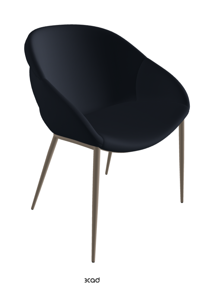 Camilla ML Dining Armchair_Titanium Embossed_Synthetic Leather_Navy