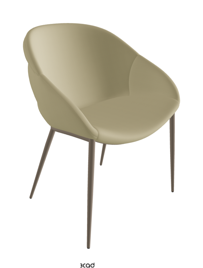 Camilla ML Dining Armchair_Titanium Embossed_Synthetic Leather_Canapa