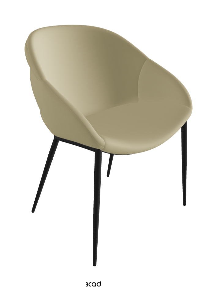 Camilla ML Dining Armchair_Black Embossed_Synthetic Leather_Canapa