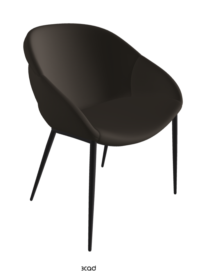Camilla ML Dining Armchair_Black Embossed_Synthetic Leather_Fossil