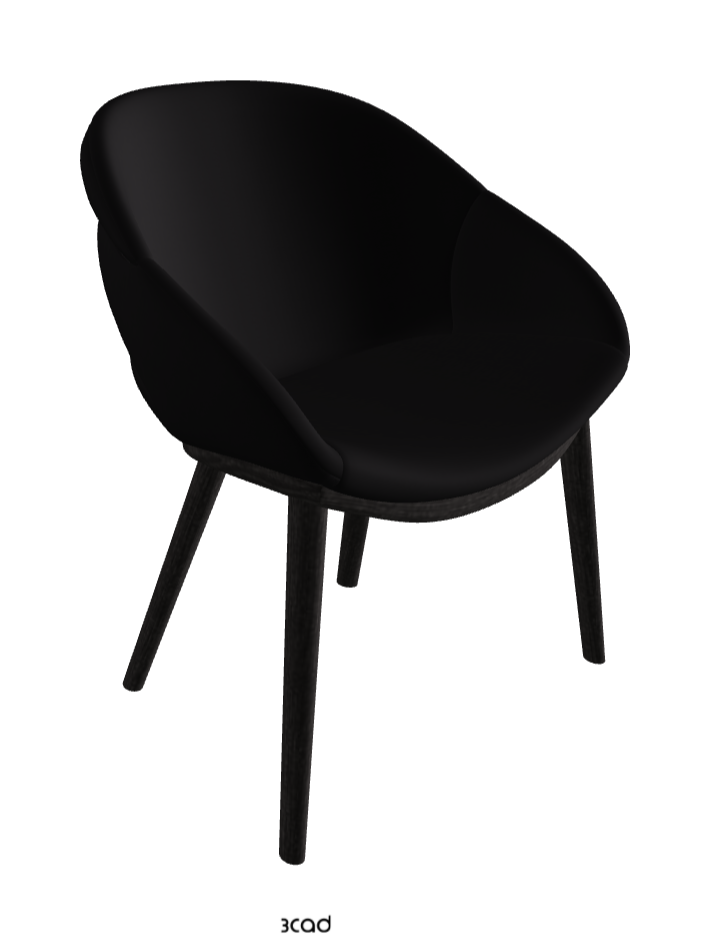 Camilla Dining Armchair_Open Pore Matt Black Ashwood_Synthetic Leather_Nero