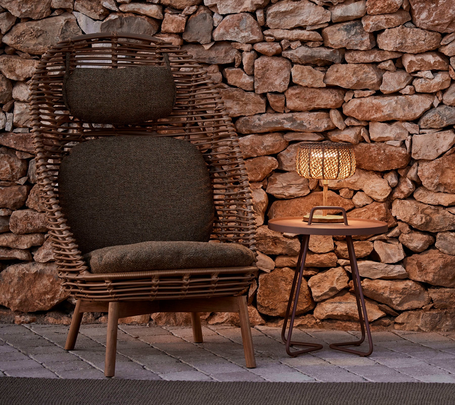 Cane-line Hive Highback Chair W/Teak Legs
