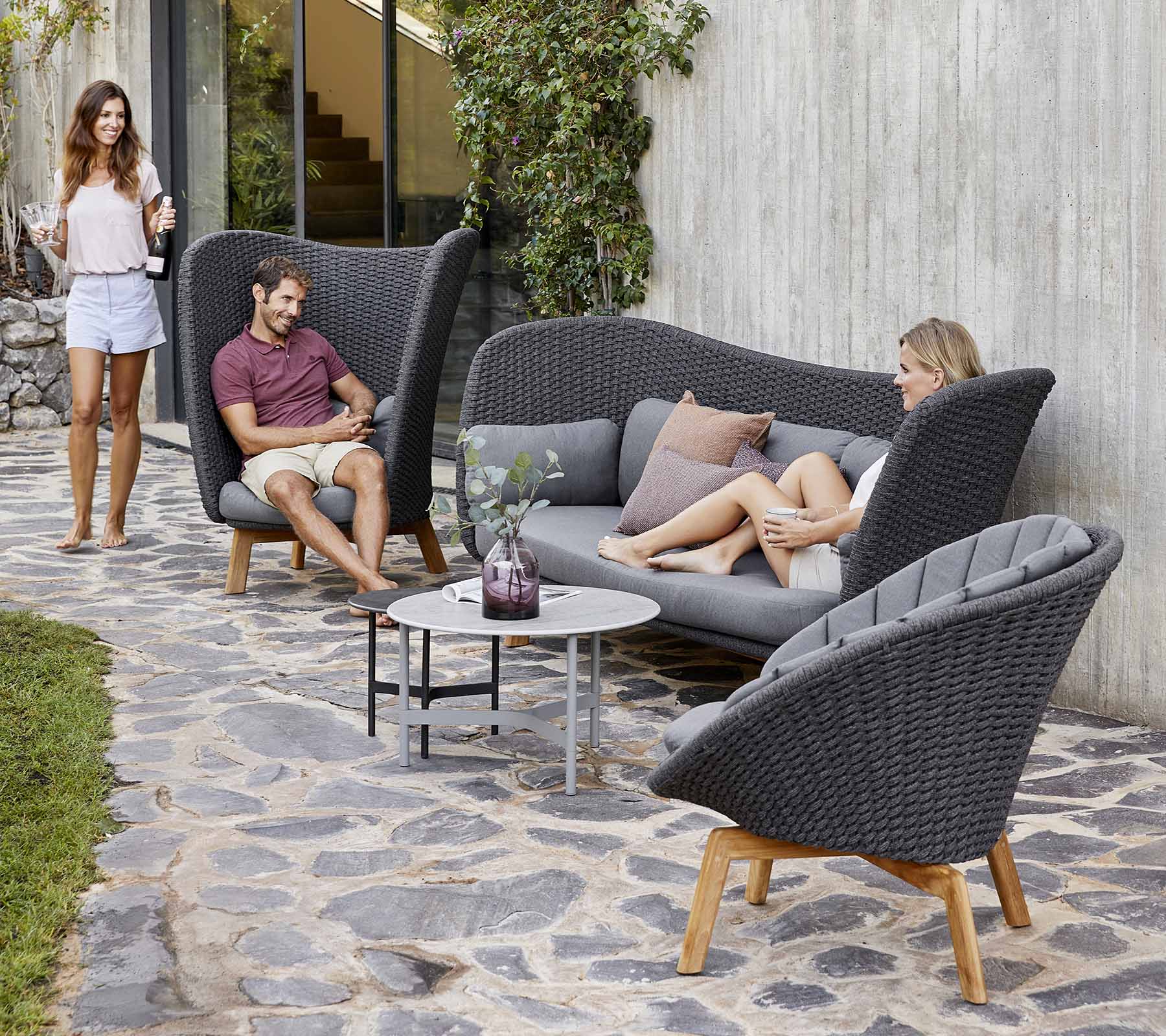 Cane-line Peacock Wing 3-Seater Sofa W/Teak Legs