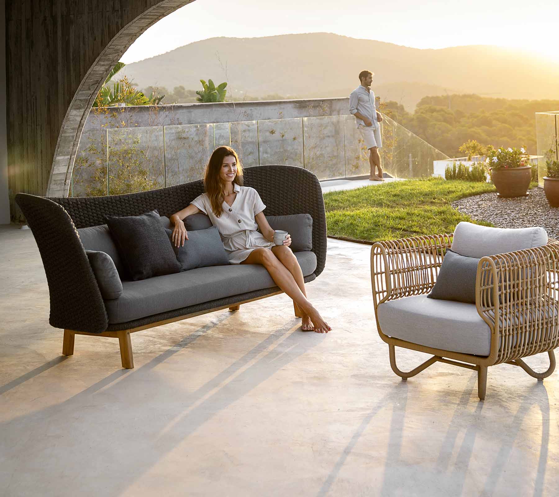 Cane-line Peacock Wing 3-Seater Sofa W/Teak Legs