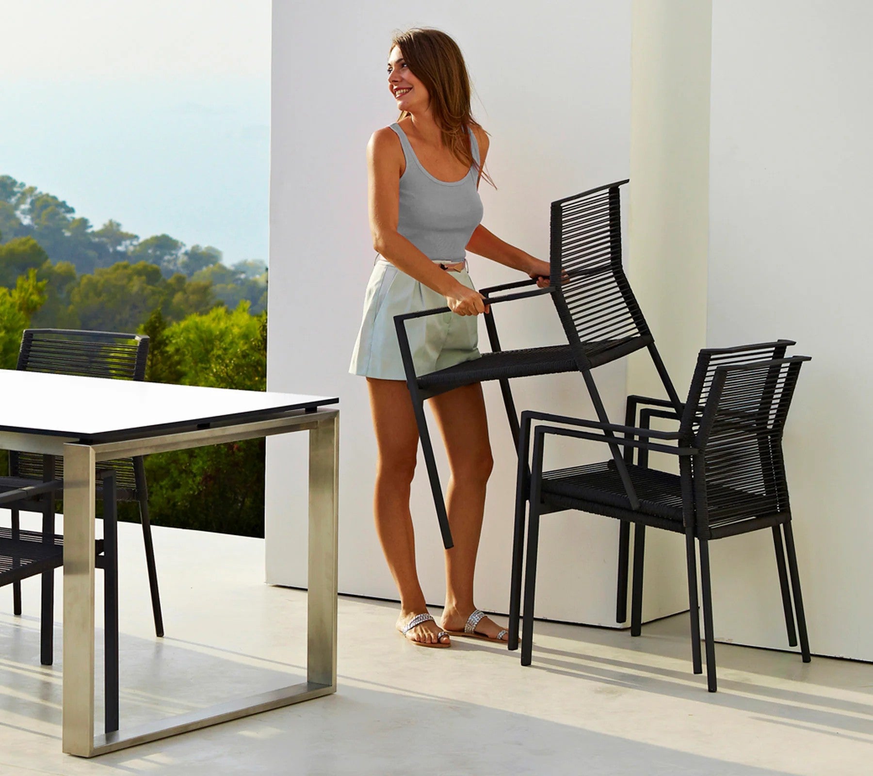 Cane-line Edge Stackable Armchair