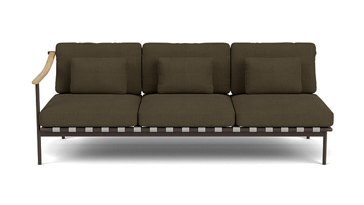 Barlow Tyrie Around Deep Seating Triple Lounge Sofa with Teak Left Arm