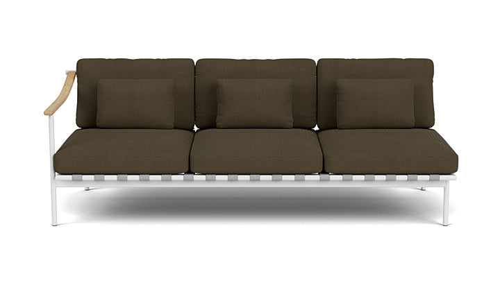 Barlow Tyrie Around Deep Seating Triple Lounge Sofa with Teak Left Arm