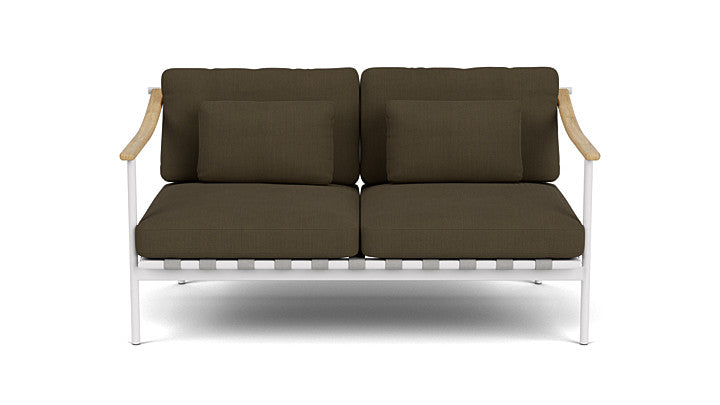 Barlow Tyrie Around Deep Seating Double Lounge Sofa with Teak Arms