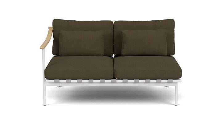 Barlow Tyrie Around Deep Seating Double Lounge Sofa with Teak Left Arm