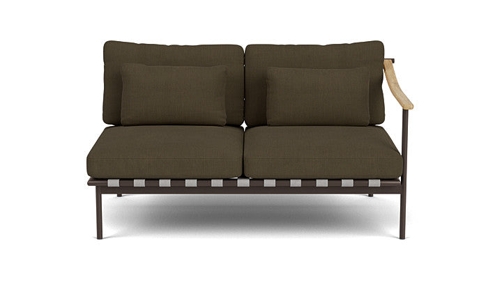 Barlow Tyrie Around Deep Seating Double Lounge Sofa with Teak Right Arm