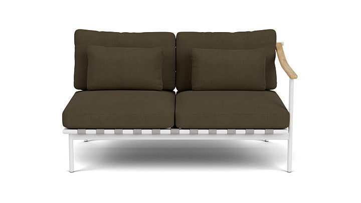 Barlow Tyrie Around Deep Seating Double Lounge Sofa with Teak Right Arm