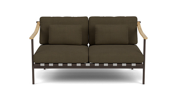 Barlow Tyrie Around Deep Seating Double Lounge Sofa with Teak Arms