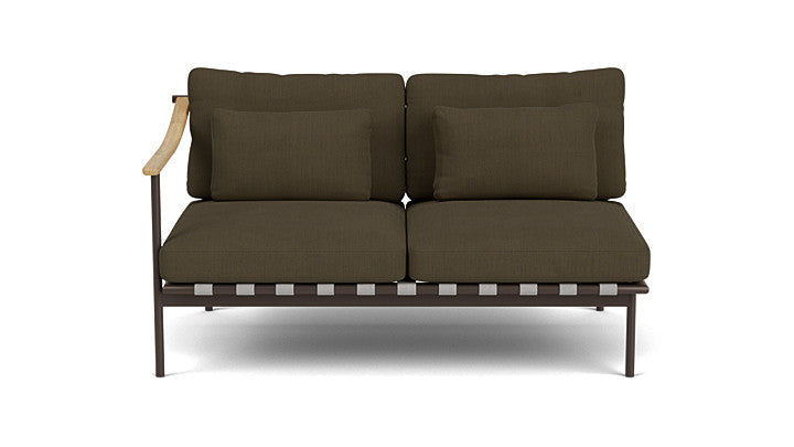 Barlow Tyrie Around Deep Seating Double Lounge Sofa with Teak Left Arm