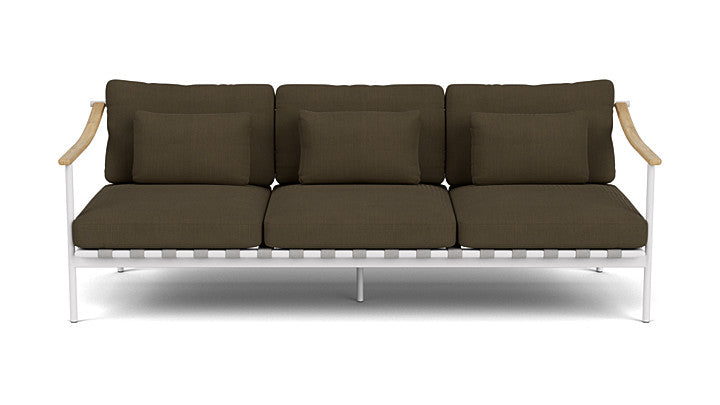 Barlow Tyrie Around Deep Seating Triple Lounge Sofa with Teak Arms