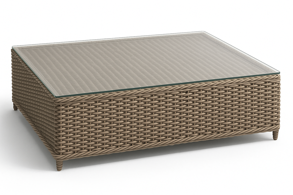 Manutti San Diego Large Footstool With Glass Top