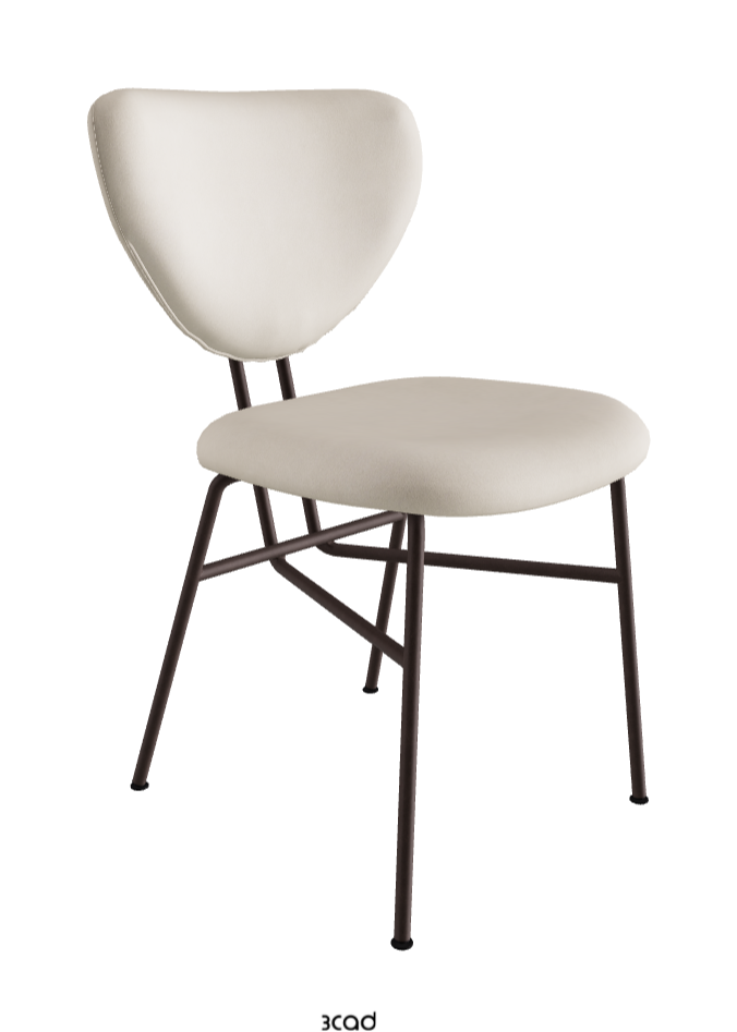Chloe Dining Chair_Bronze Embossed_Micro Nubuk_White