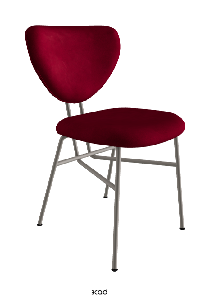 Chloe Dining Chair_Titanium Embossed_Micro Nubuk_Cardinal