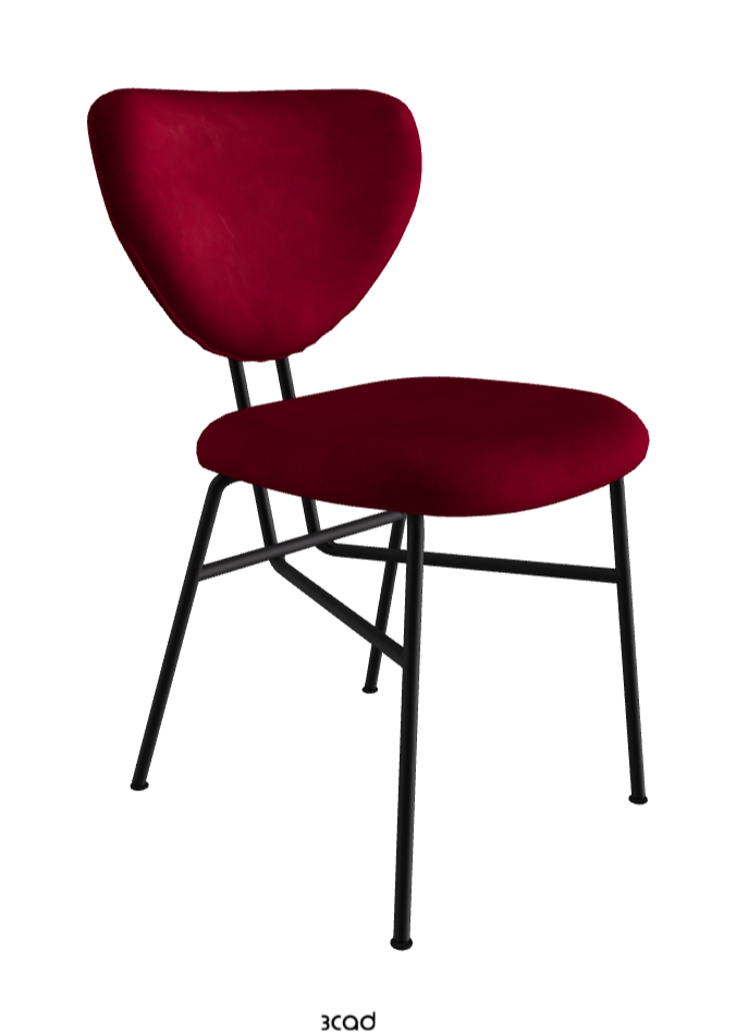 Chloe Dining Chair_Black Embossed_Micro Nubuk_Cardinal