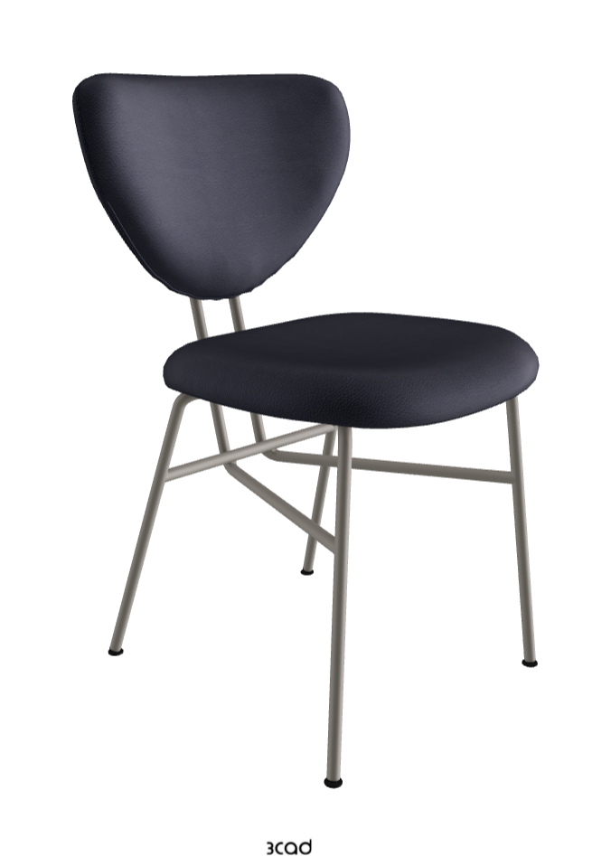 Chloe Dining Chair_Titanium Embossed_Soft Leather_Navy