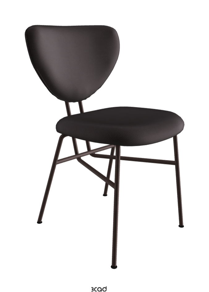 Chloe Dining Chair_Bronze Embossed_Soft Leather_Moka