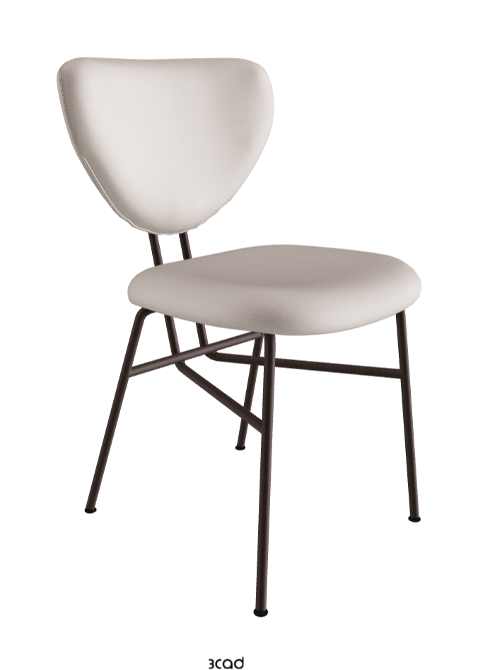Chloe Dining Chair_Bronze Embossed_Soft Leather_Oyster