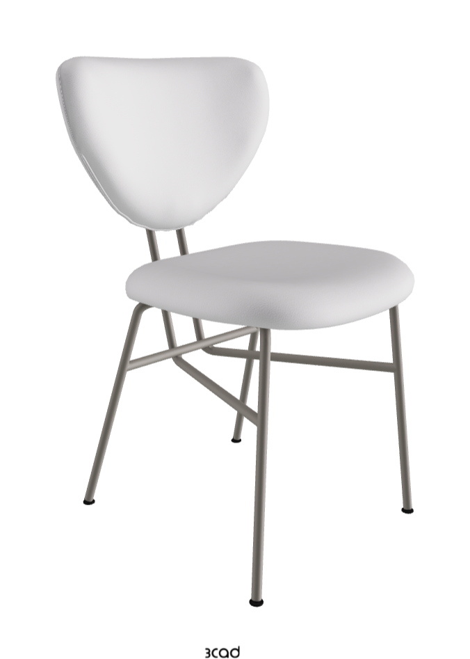 Chloe Dining Chair_Titanium Embossed_Soft Leather_Bianco