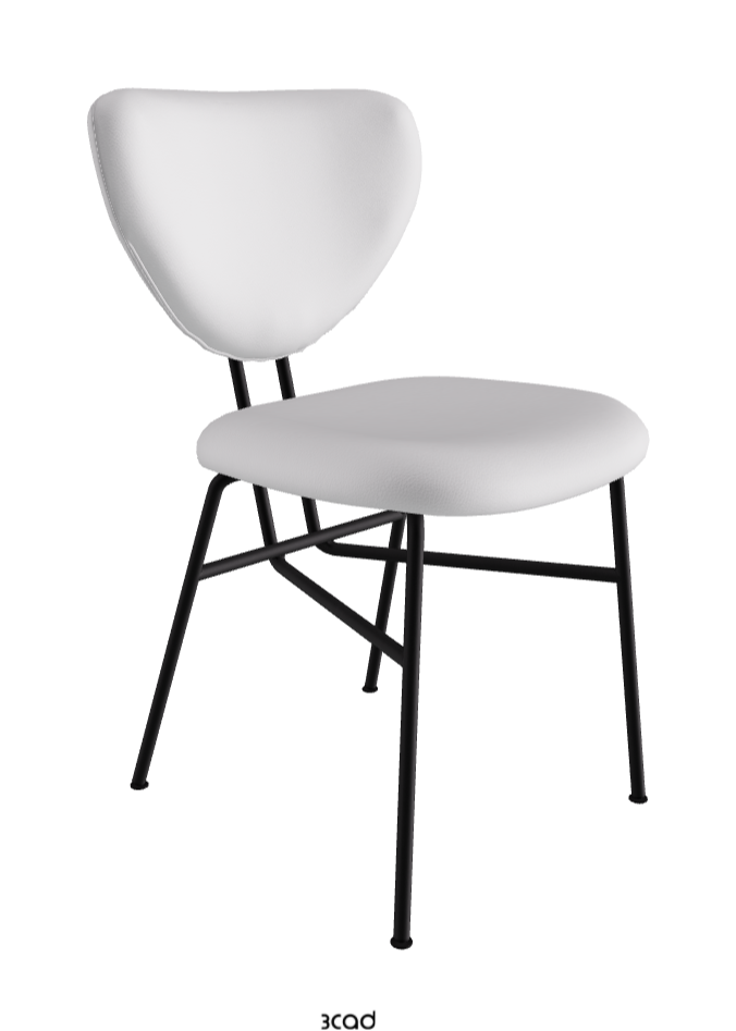 Chloe Dining Chair_Black Embossed_Soft Leather_Bianco
