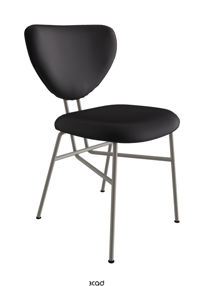 Chloe Dining Chair_Titanium Embossed_Soft Leather_Nero