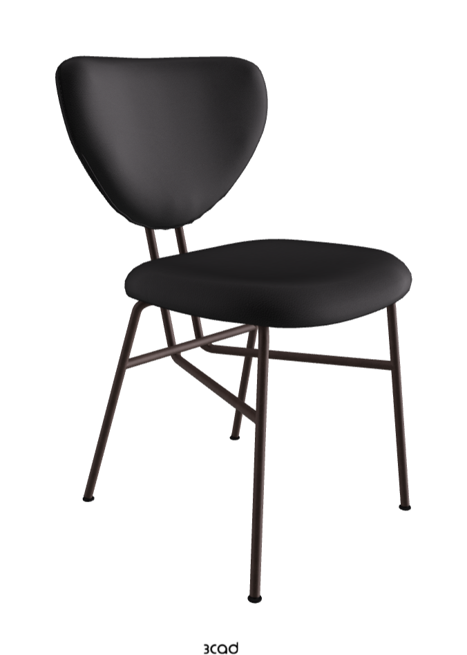 Chloe Dining Chair_Bronze Embossed_Soft Leather_Nero