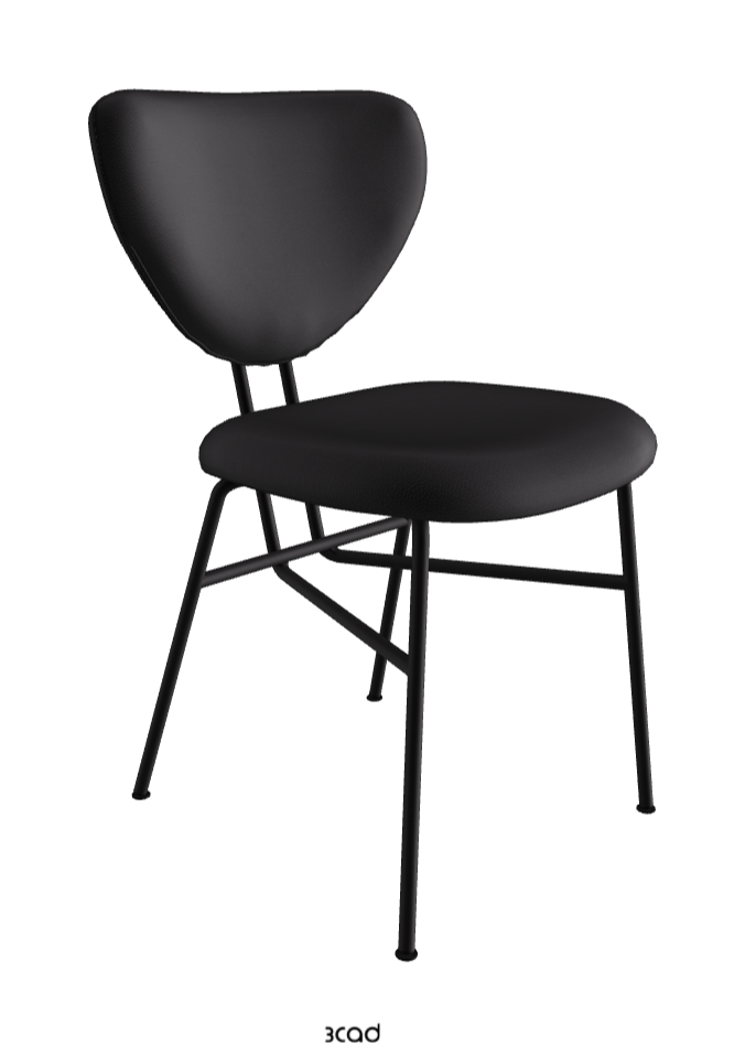 Chloe Dining Chair_Black Embossed_Soft Leather_Nero