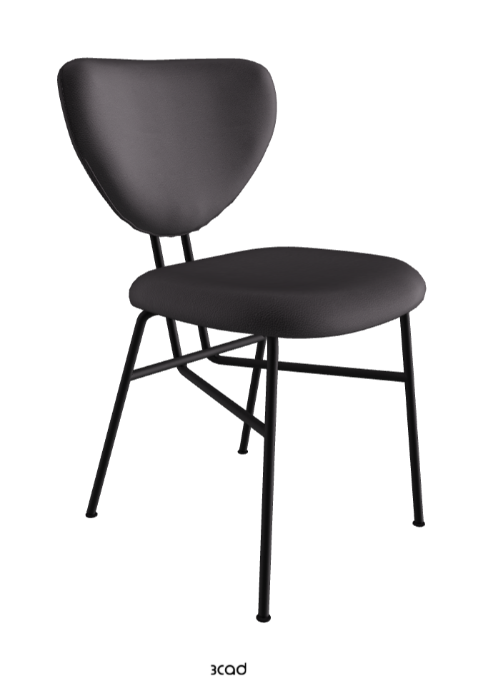 Chloe Dining Chair_Black Embossed_Soft Leather_Piombo