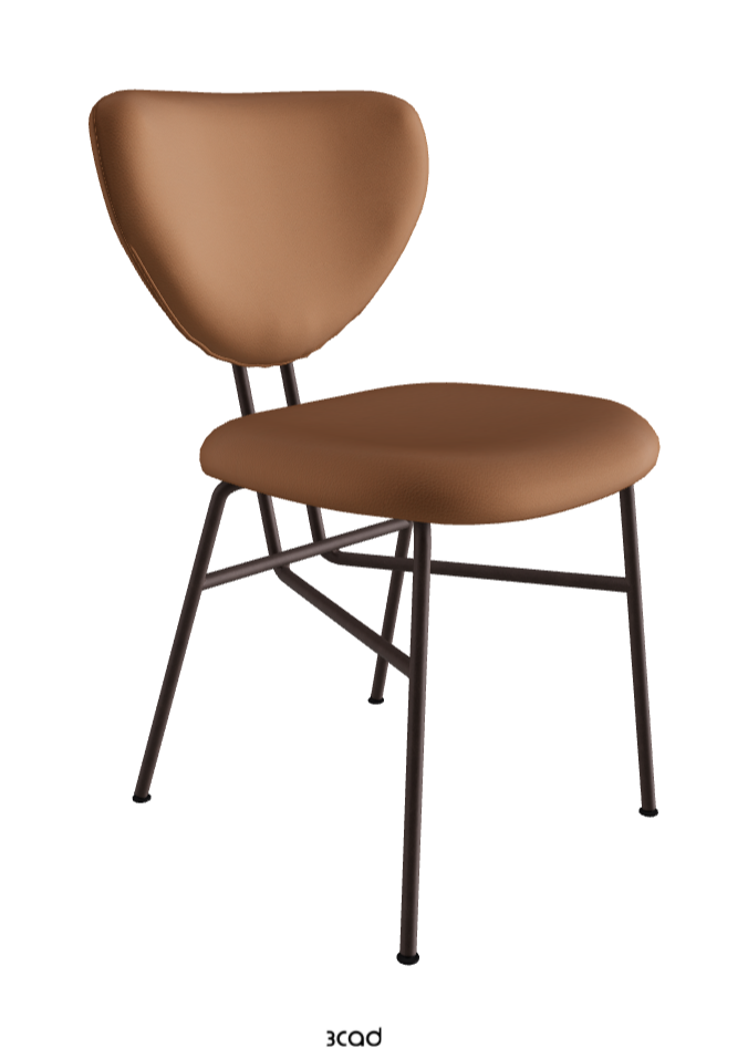 Chloe Dining Chair_Bronze Embossed_Soft Leather_Cognac