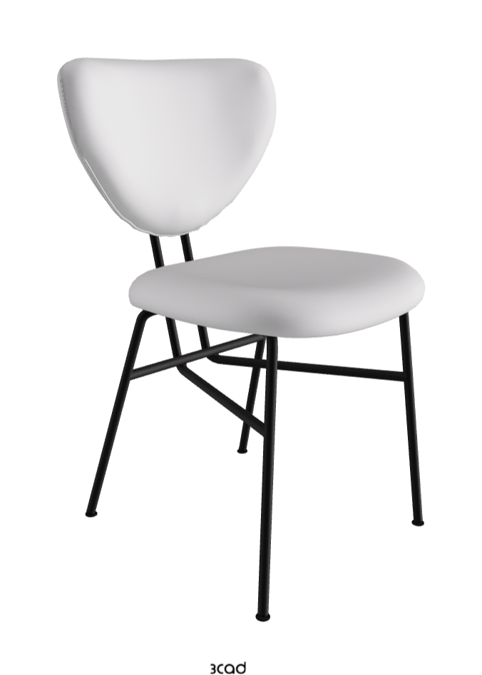 Chloe Dining Chair_Black Embossed_Synthetic Leather_Bianco