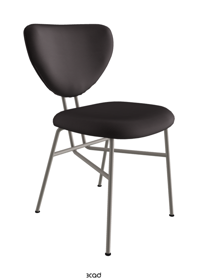 Chloe Dining Chair_Titanium Embossed_Synthetic Leather_Moka