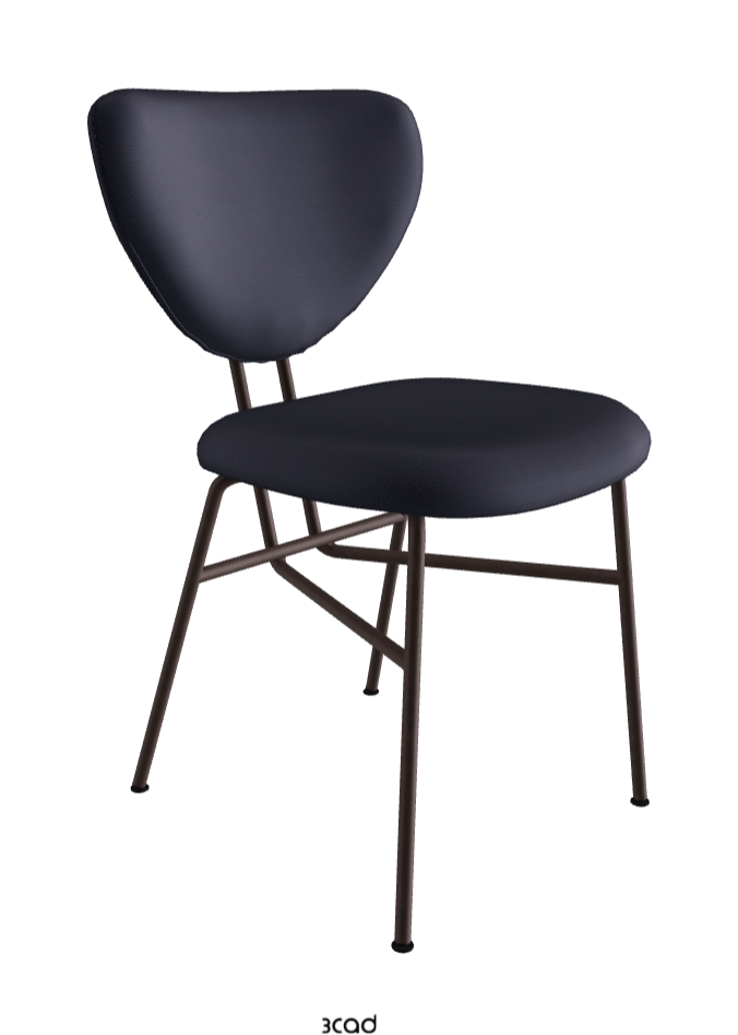 Chloe Dining Chair_Bronze Embossed_Synthetic Leather_Navy