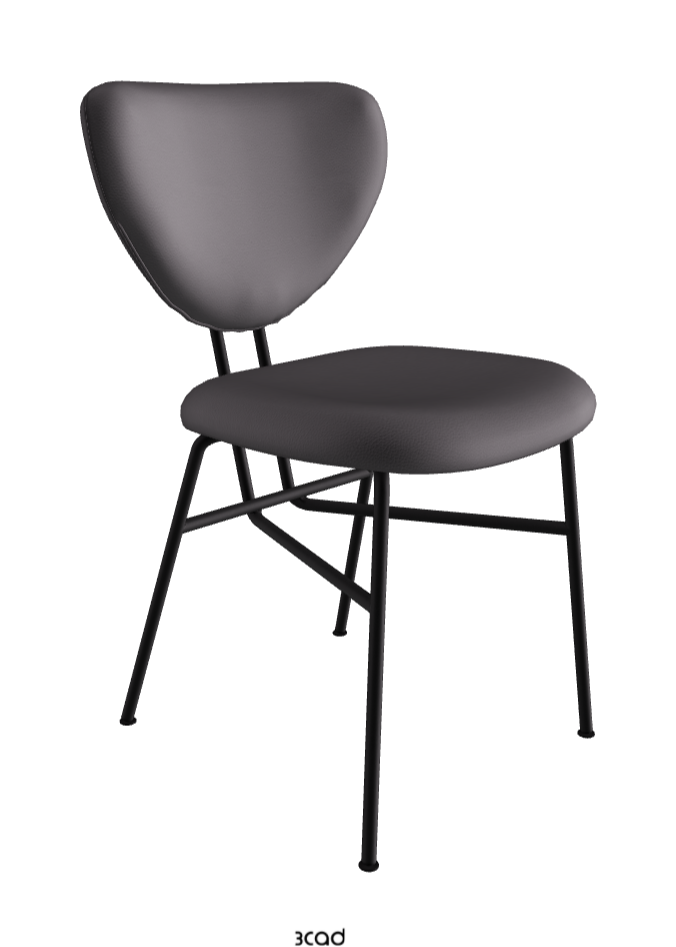 Chloe Dining Chair_Black Embossed_Synthetic Leather_London