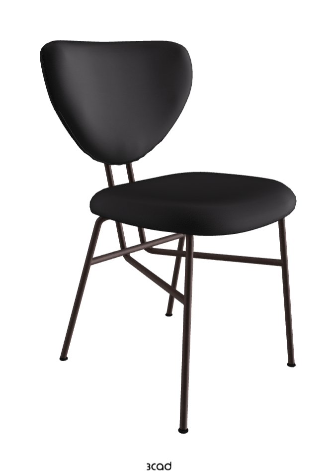 Chloe Dining Chair_Bronze Embossed_Synthetic Leather_Nero