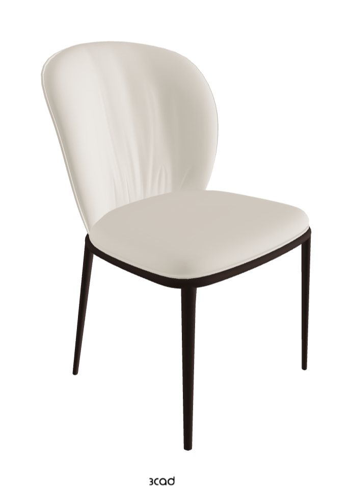 Chris ML Dining Chair_Bronze Embossed_Glove Soft Leather_Ecru