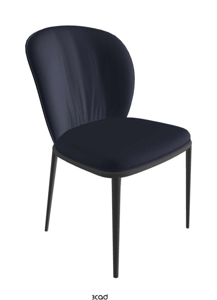 Chris ML Dining Chair_Graphite Embossed_Soft Leather_Navy
