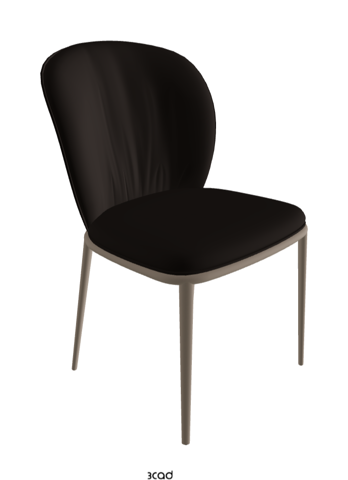 Chris ML Dining Chair_Titanium Embossed_Soft Leather_Moka