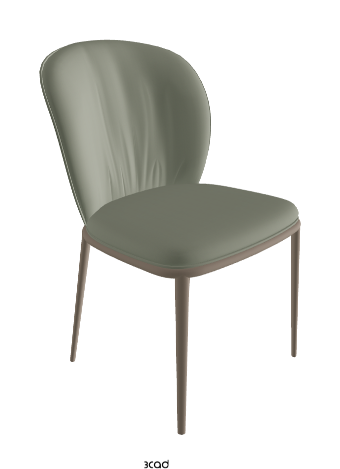 Chris ML Dining Chair_Titanium Embossed_Soft Leather_Cenere