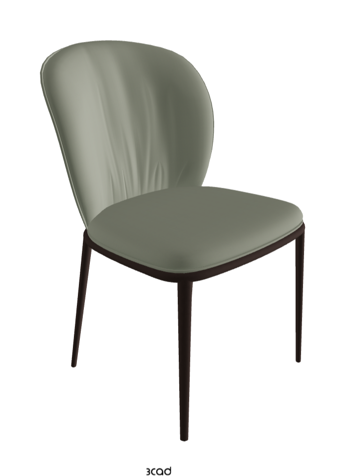 Chris ML Dining Chair_Bronze Embossed_Soft Leather_Cenere