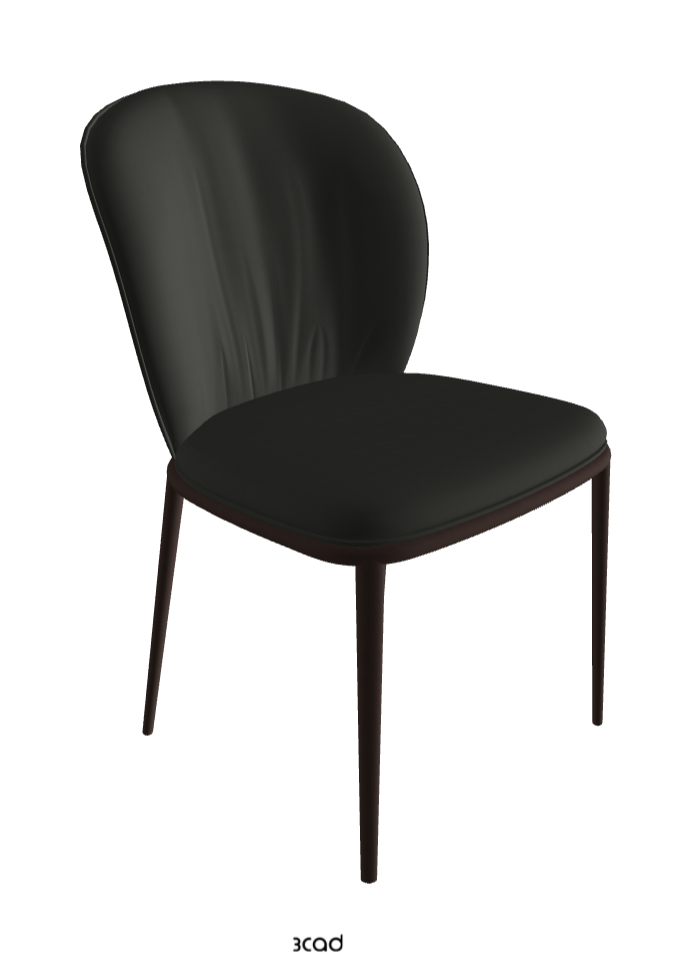 Chris ML Dining Chair_Bronze Embossed_Soft Leather_Smoke