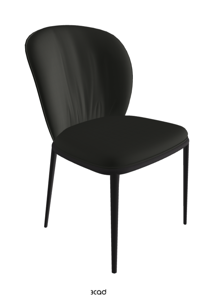 Chris ML Dining Chair_Black Embossed_Soft Leather_Smoke
