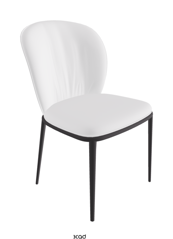Chris ML Dining Chair_Graphite Embossed_Soft Leather_Bianco