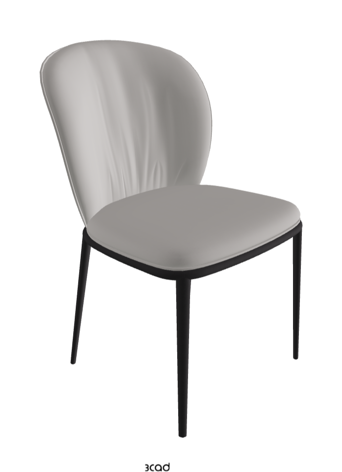 Chris ML Dining Chair_Black Embossed_Soft Leather_Nardo